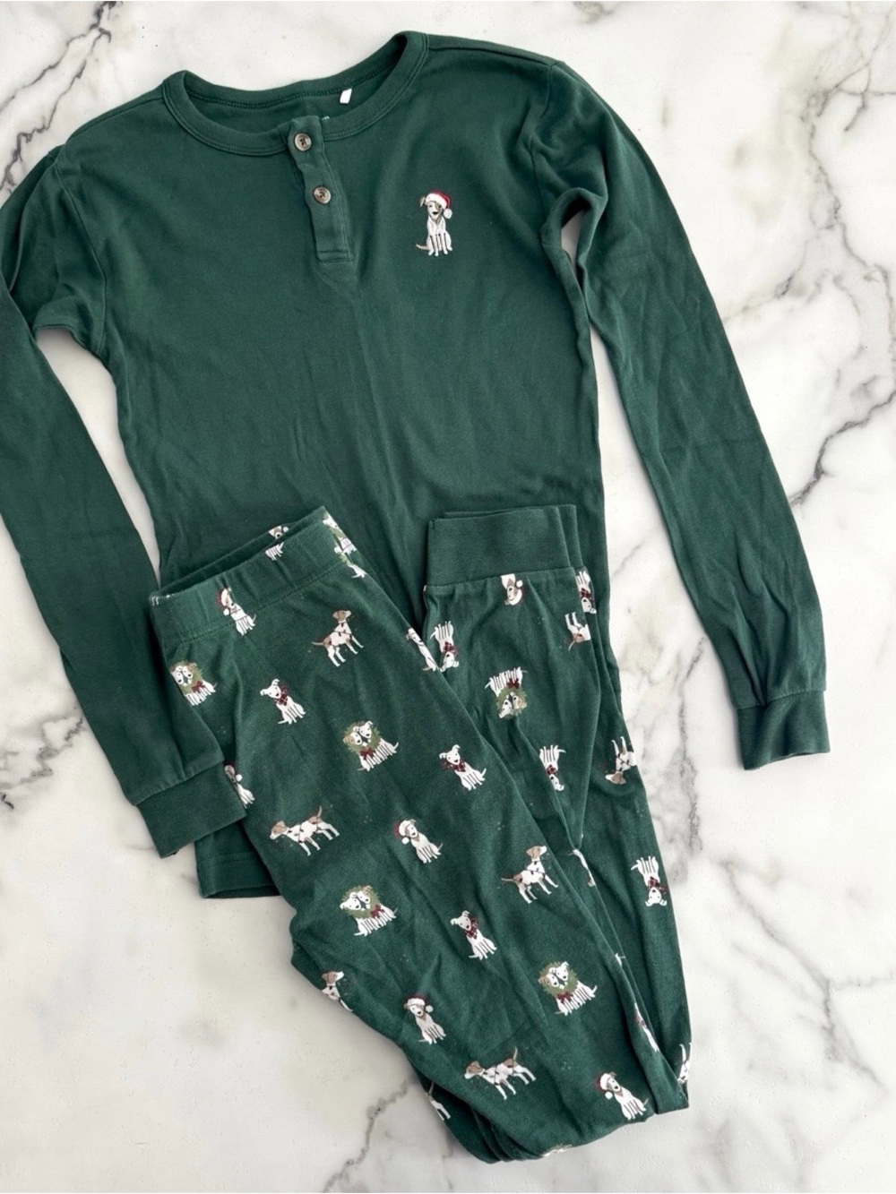 Petit Lem Dog Print Pajama Set